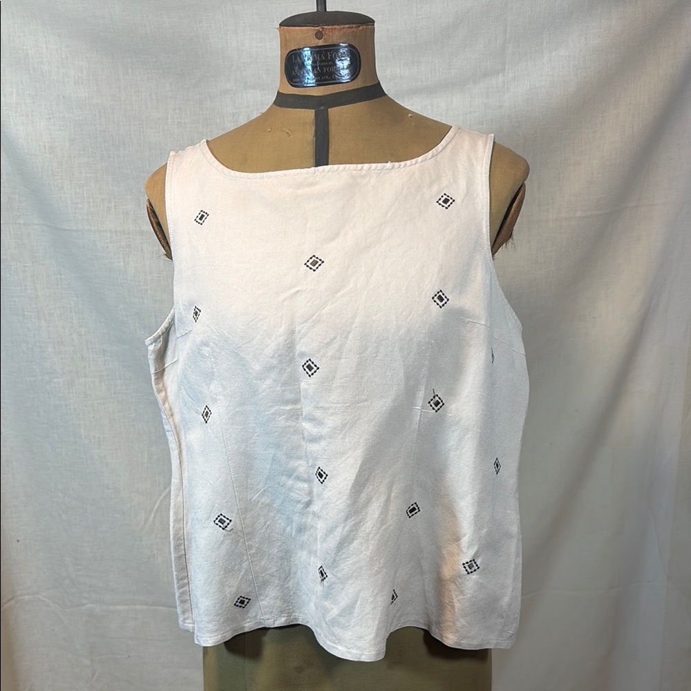 Cream Embroidered Women's Top